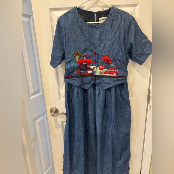 Vintage Denim Dress - School days / Teacher Dress - Picture 1 of 5
